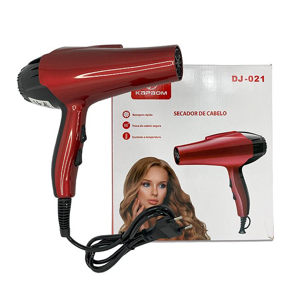 Secador Cabelos 2 Velocidades 3 Temperaturas Super Potente Vermelho
