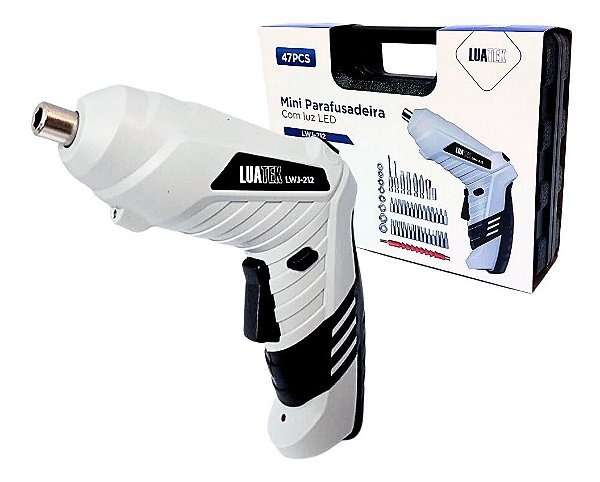 Kit Mini Parafusaderia Sem Fio Recarregável 47pçs Bits