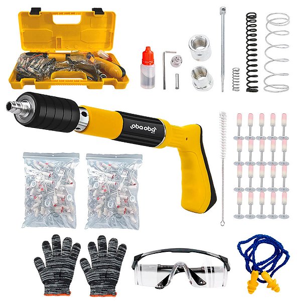 Pistola de Fixação Finca Pino + Kit de Segurança + 220 Pregos