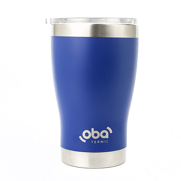 Copo Térmico com Tampa 473ml  aço inoxidável Oba Térmic Azul