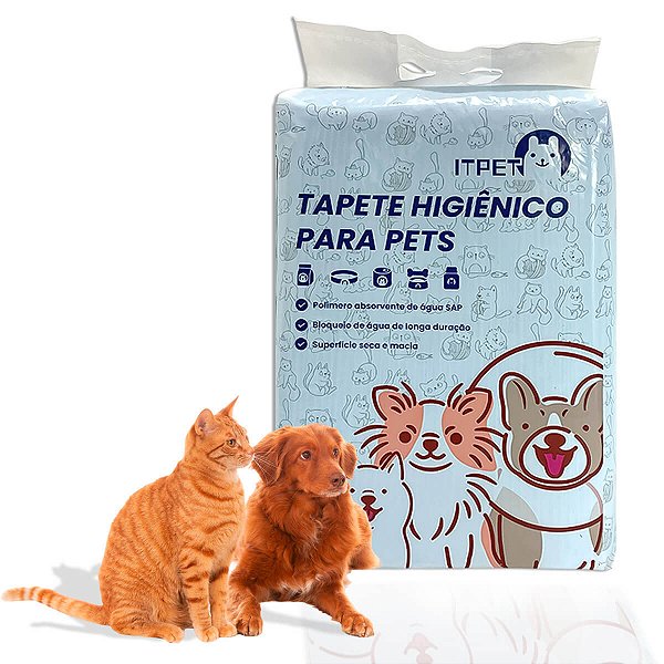 Tapete Higiênico Pets Alta Absorção 60x60 cm Pacote com 40 Unidades