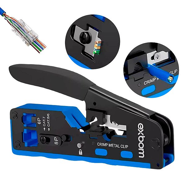 Alicate EZ Crimp RJ45/RJ12/RJ11 Compacto e Eficiente