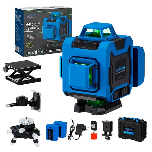Nível Laser 4D 16 Linhas Verdes - Alta Precisão e Durabilidade