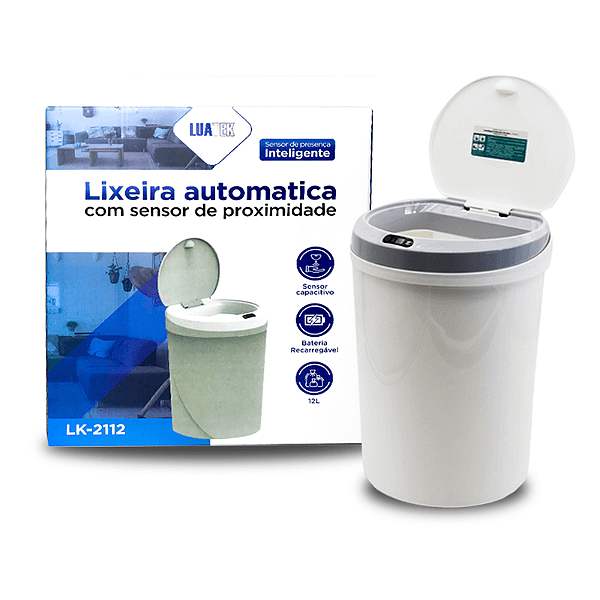 Lixeira Banheiro Automatica Com Sensor 12 Litros Original
