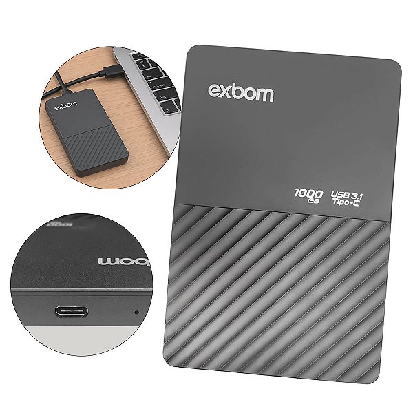 HD Externo Slimvault 1TB USB-C 3.1 Portátil Rápido
