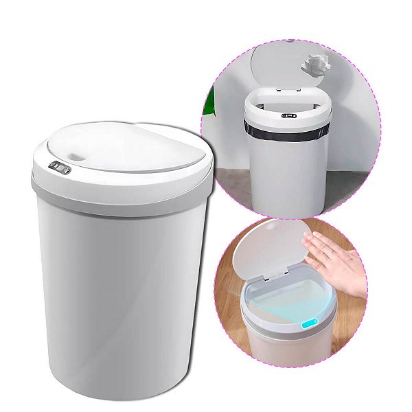 Lixeira com Sensor de Presença 5L Recarregável e Silenciosa