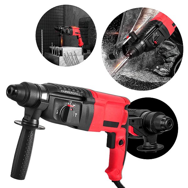 Martelete perfurador 127v com kit de acessórios e maleta