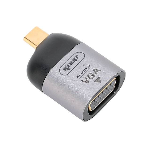 Adaptador Conversor USB Tipo-C para VGA Full HD 1080p Plug and Play