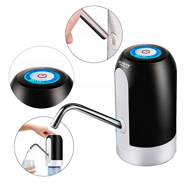 Bomba de Água Automática para Galão 5L a 20L Recarregável USB sem Fio
