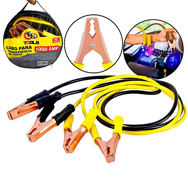 Cabo Auxiliar de Partida Chupeta 500 AMP 2,2m para Carros, SUVs, Vans e Caminhões