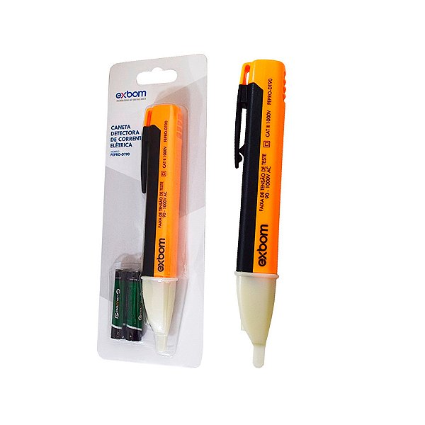 Caneta Detectora de Tensão Digital 90-1000V AC com LED e Alerta Sonoro