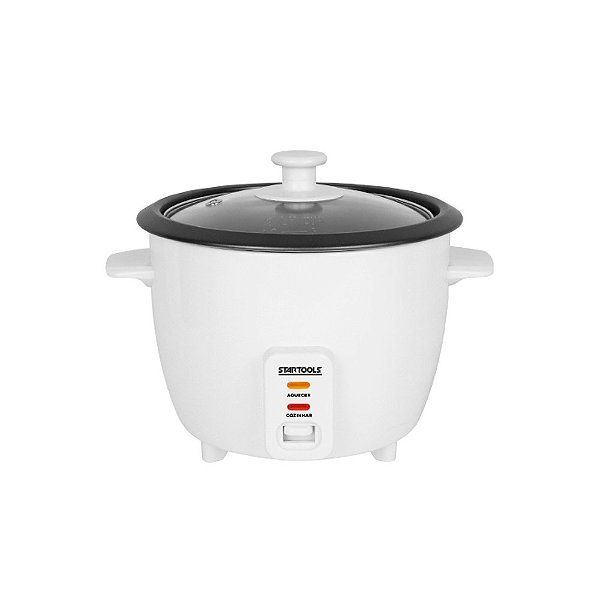 Panela de Arroz Elétrica 1,3L 400W 127V com Tampa de Vidro Branca