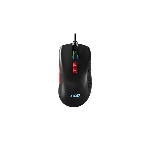 Mouse Gamer AOC GM180 com Fio RGB 7200 DPI 7 Botões Programáveis Preto