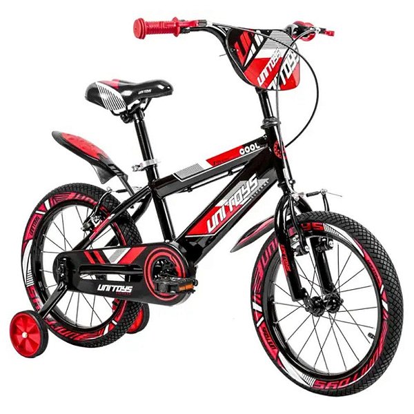 Bicicleta Infantil Aro 16 Pro Aventura Vermelha com Rodinhas Vermelha
