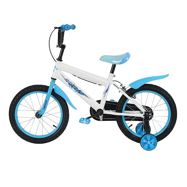 Bicicleta Infantil Aro 16 Branca com Rodinhas Removíveis Candy Strike Unitoys