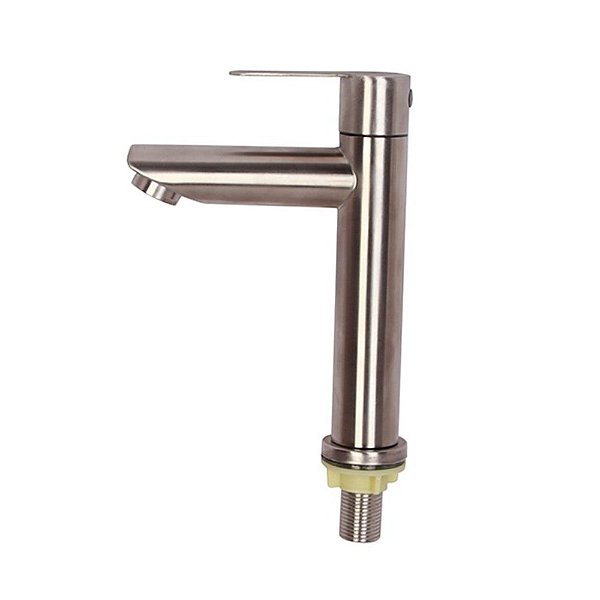 Torneira de Mesa Retrô para Lavatório em Aço Inox Escovado 1/2 Pol