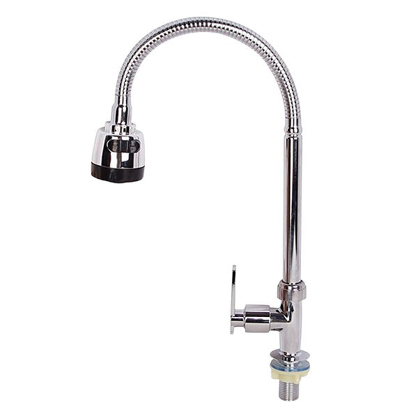 Torneira Gourmet de Mesa para Cozinha com Ducha Flexível 2 Jatos Inox