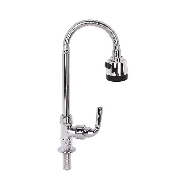Torneira Gourmet Flexível de Mesa com Ducha 1/2 Pol Inox 55cm