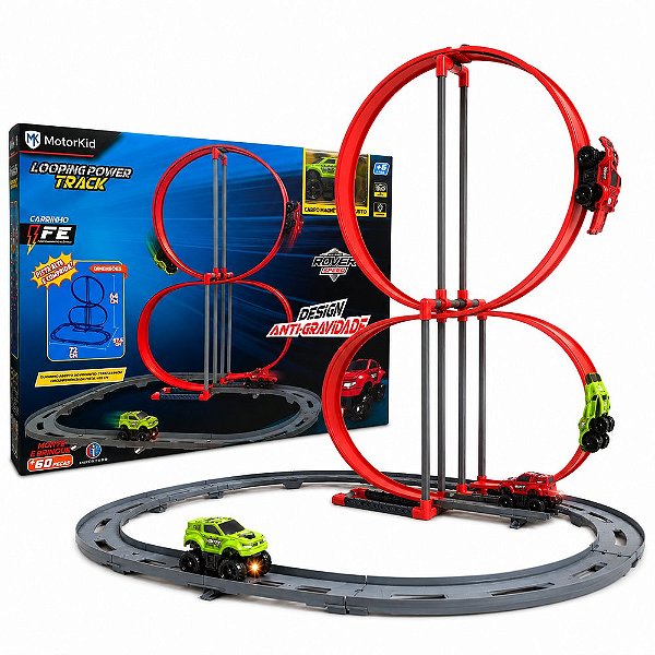 Pista de Corrida Radical 60 Peças com Carrinho Elétrico Magnético