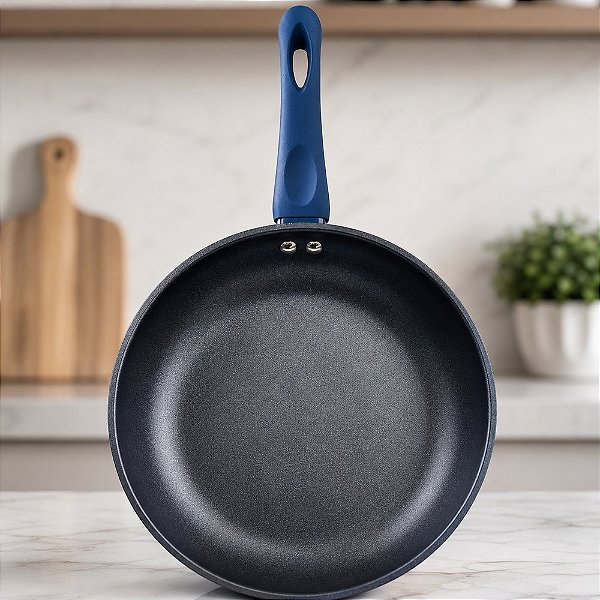 Frigideira Nanocerâmica 24cm Antiaderente para Indução e Gás Azul