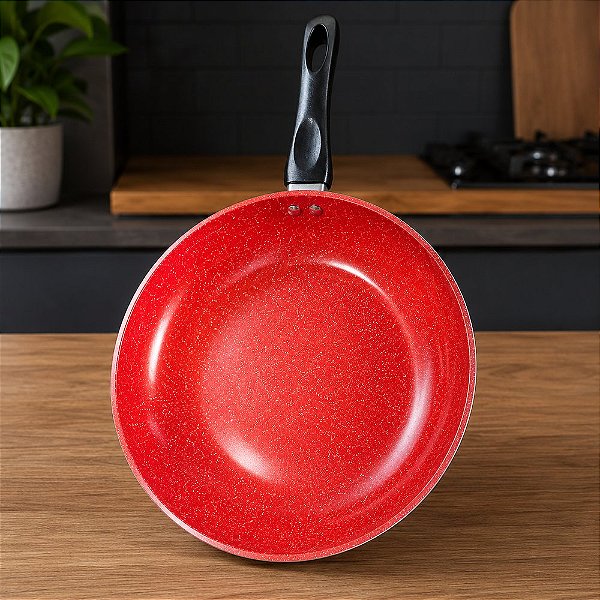 Frigideira Black Red Max Chef 22cm Cerâmica para Indução Vermelha