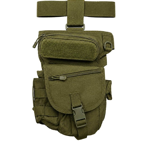 Bolsa Tática de Perna Oxford 800D Resistente à Água Verde