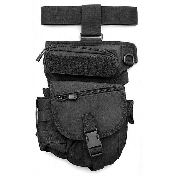 Bolsa Tática de Perna Oxford 800D Resistente à Água Preta