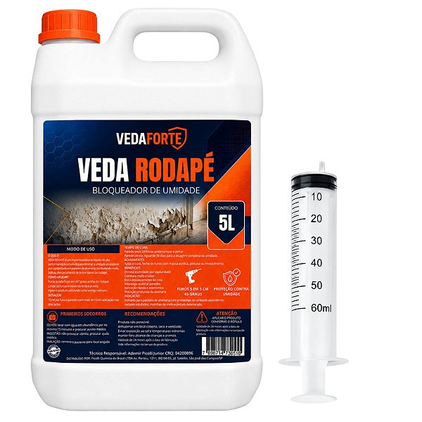 Veda Rodapé Veda Forte 5 Litros Impermeabilizante para Umidade Ascendente