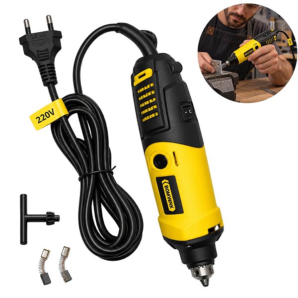 Micro Retífica Elétrica 220V 190W com Velocidade Variável até 32000 RPM