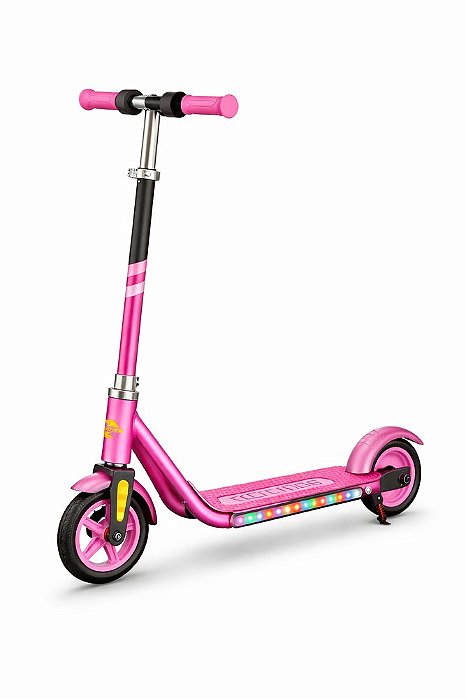 Patinete Elétrico Infantil 150W Rosa com Led e Velocidade até 15 km/h