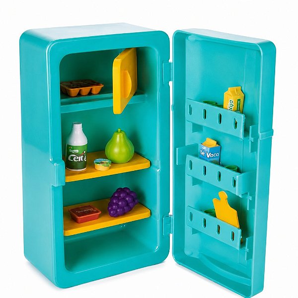 Mini Geladeira Infantil Little Icebox Verde com 12 Mini Acessórios