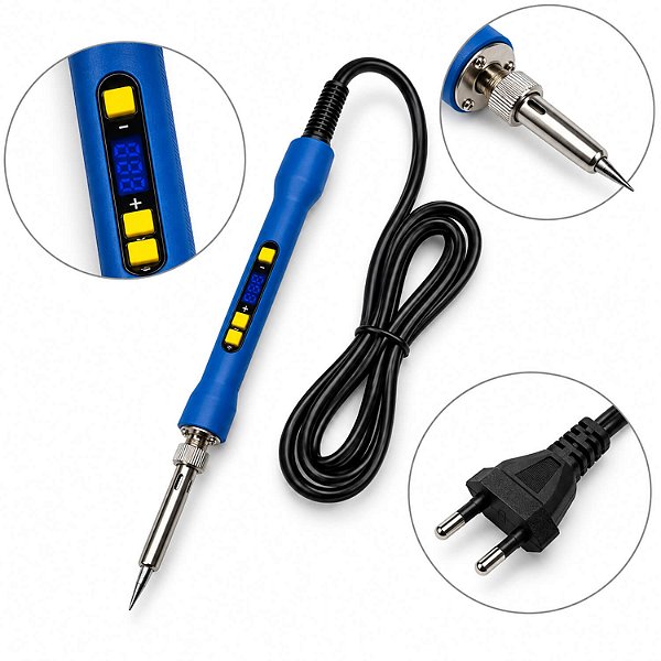 Ferro de Solda Digital 127V 60W com Controle de Temperatura até 500°C