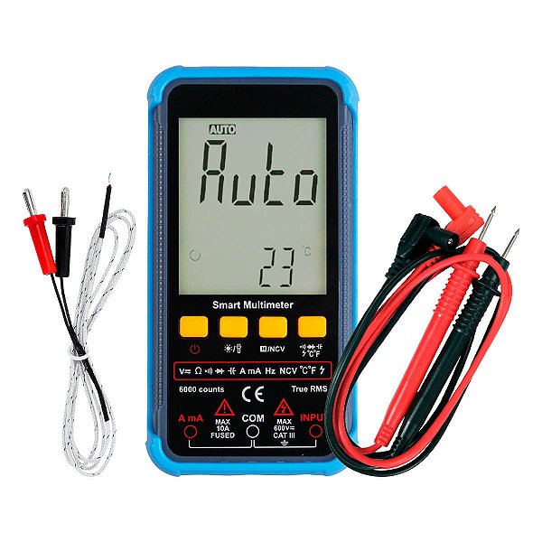 Multímetro Digital Automático True RMS 5999 com NCV Temperatura e Lanterna