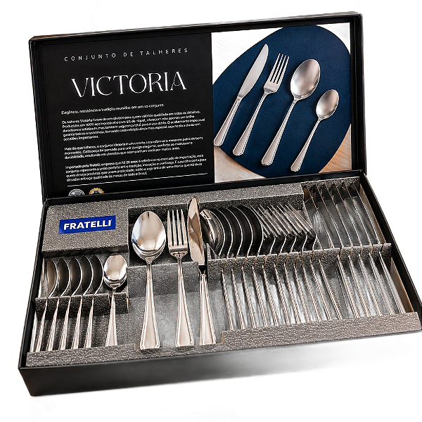 Faqueiro Victoria 24 Peças em Aço Inox para 6 Pessoas