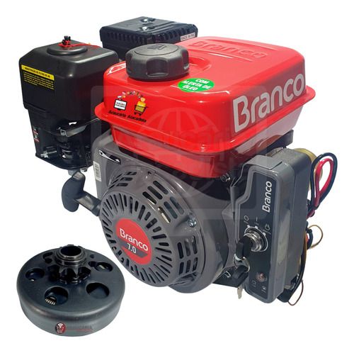 Motor Partida Elétrica Branco 7hp Embreagem Pinhão Corrente
