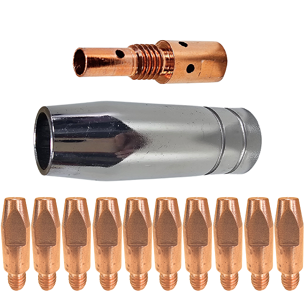 Acessórios Para Tocha Mig 25ak Com 12 Peças Bico 0.8mm