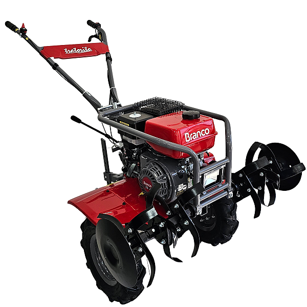 Motocultivador Tratorito a Gasolina Branco 7,5HP Reduzido