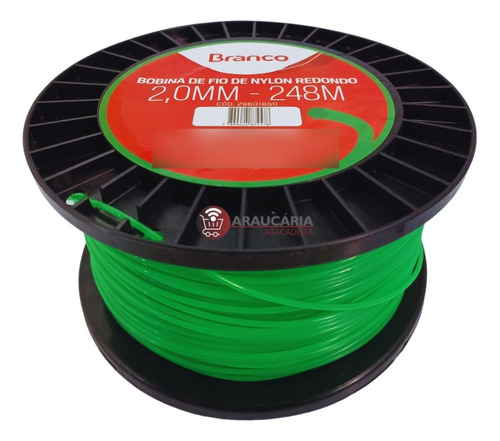 Fio Nylon Redondo 2mm 248m Roçadeira Branco Stihl Kawashima