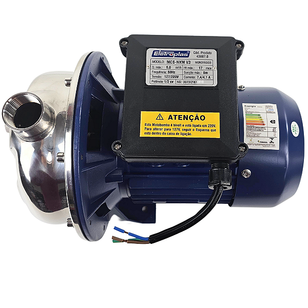 Bomba Auto Aspirante Eletroplas Inox Bivolt 1/2hp Bivolt