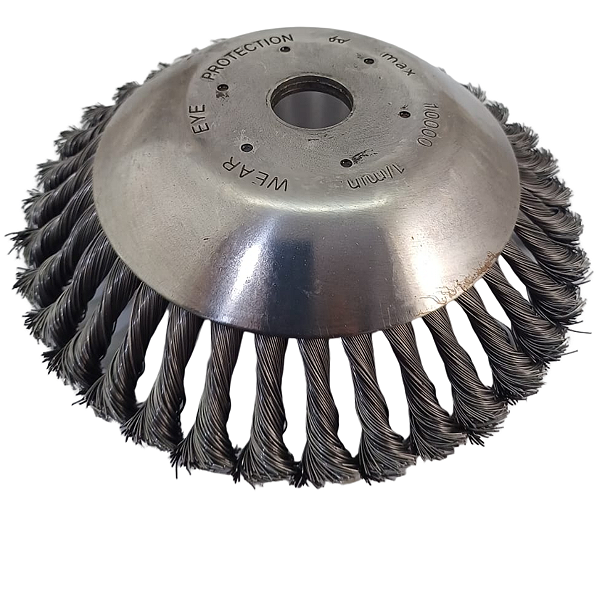 Escova Aço Rotativa Roçadeira Universal 1 Pol Branco