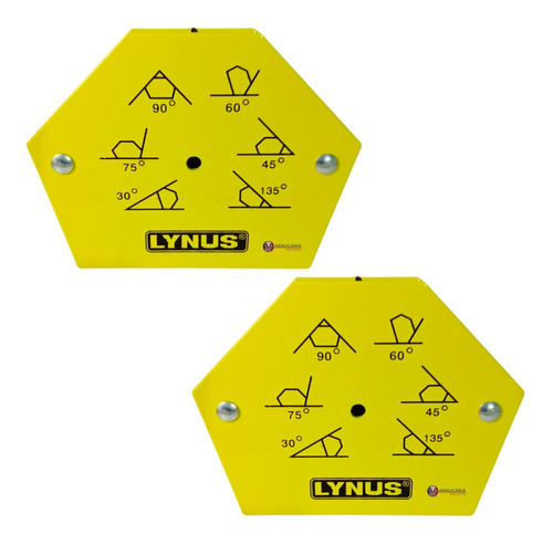 Kit 2 Esquadro Magnético Hexagonal Para Solda 25kg Lynus
