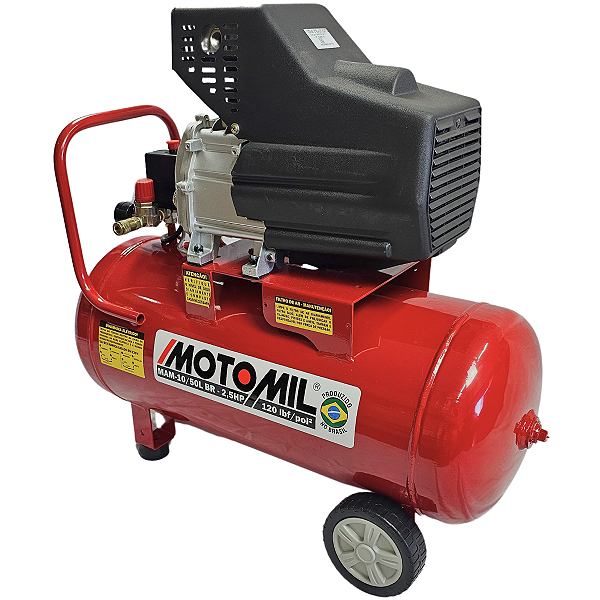 Compressor De Ar Elétrico Portátil Motomil Mam10/50lbr 2.5hp