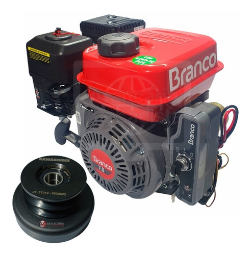 Motor Estacionário Gasolina 7hp Elétrico Branco C/ Embreagem