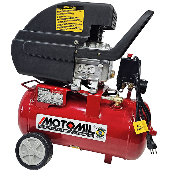 Compressor De Ar Elétrico Portátil Motomil Cmi-8,7/24l 2hp