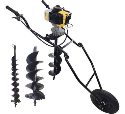 Perfurador Solo Lynus 52cc Broca 15, 20, 30cm, Carrinho R32m