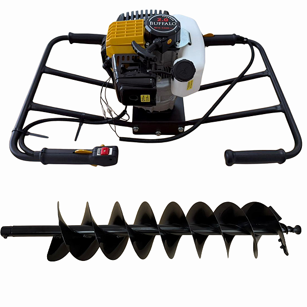 Perfurador De Solo DUPLO 52cc Buffalo BFG520D Broca de 20Cm
