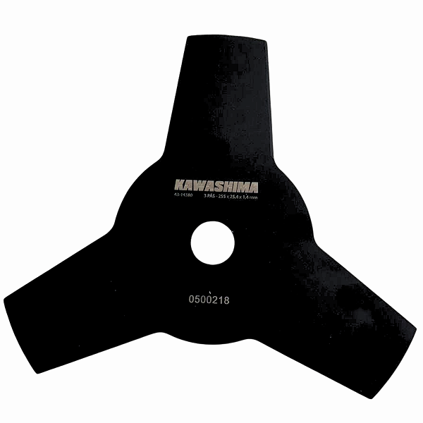 Lamina Faca 3 Pontas Para Roçadeira Kawashima 255x25,4x1.4mm