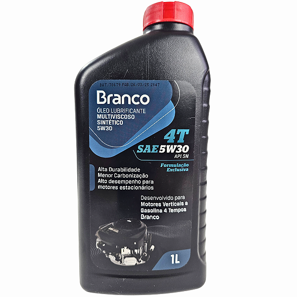 Óleo Lubrificante Sintético 5W30 1L P/ Motor Vertical Branco