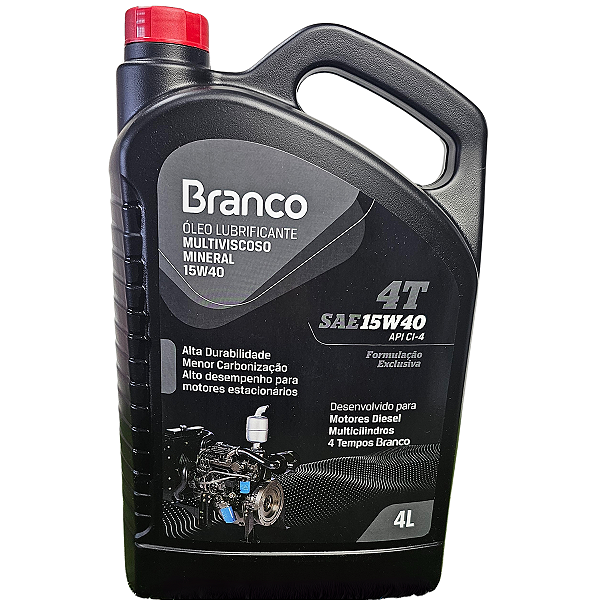 Óleo Lubrificante Multiviscoso 15W40 4L Branco Motores