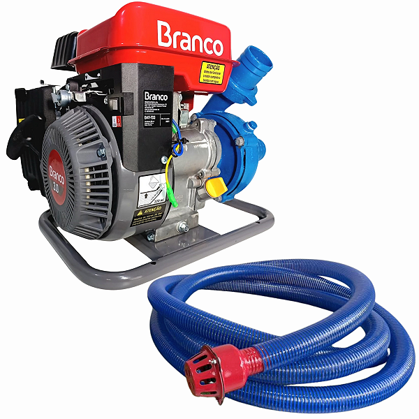 Motobomba Centrífuga 3cv B4t 703 Branco com 6Mt de Mangueira